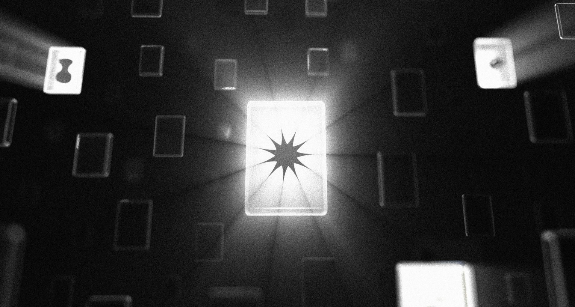 ein-schwarz-weiss-foto-eines-sterns-in-der-mitte-eines-raumes-fd4xmQUMJPg