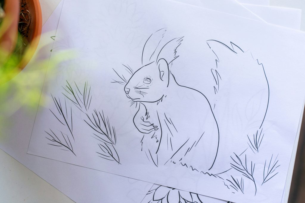 eine-zeichnung-eines-eichhornchens-auf-einem-blatt-papier-TI9zP4fyIak