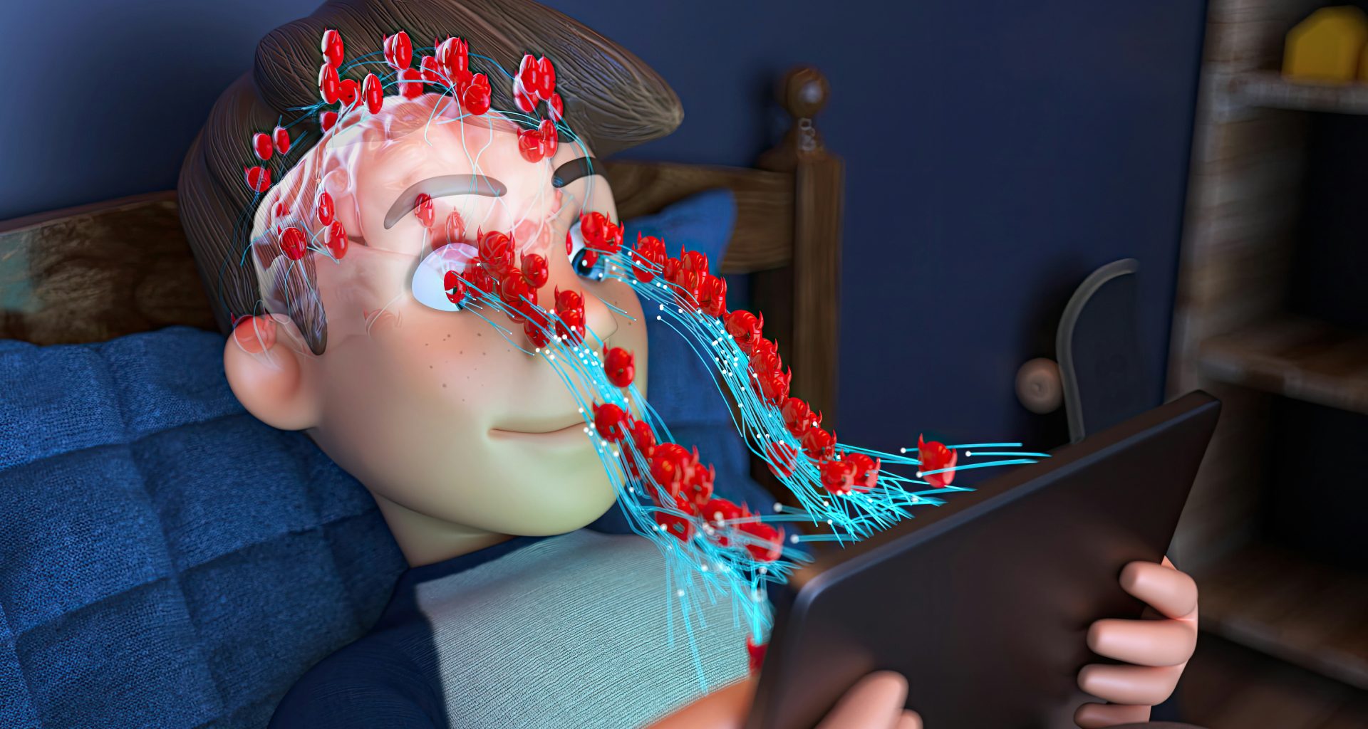 eine-person-die-mit-einem-tablet-in-einem-bett-liegt-eJE9OA9MIVE