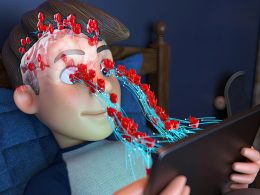 eine-person-die-mit-einem-tablet-in-einem-bett-liegt-eJE9OA9MIVE