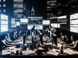 Web- und Marketing-Team arbeitet abends an Monitoren mit komplexen CMS-Strukturen, SEO-Analytics und Website-Vergleich alt gegen neu; Whiteboard mit Skizzen und Notizen im Vordergrund.