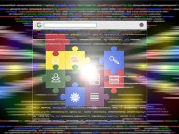 Leuchtende Suchmaschine hebt strukturierte Datenblöcke aus einer modernen Website hervor, mit JSON-LD, Produkt-, FAQ- und Event-Icons, während unscharfe Webseiteninhalte im Hintergrund verschwimmen.