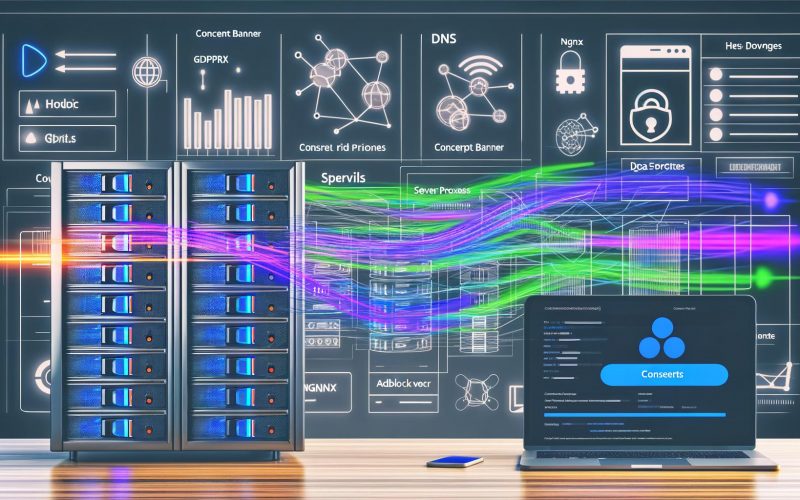 Marketing-Team im modernen Büro diskutiert angeregt vor Whiteboard mit ROI-Formel und bunten Diagrammen, im Hintergrund leuchtende Analytics-Dashboards.