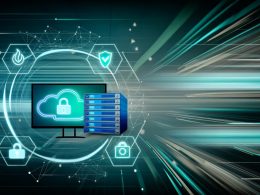 Modernes Dashboard mit Proxy-Server, abstrahierten Datenschutz-Symbolen und Analytics-Logos in minimalistischer, blauer Farbgebung