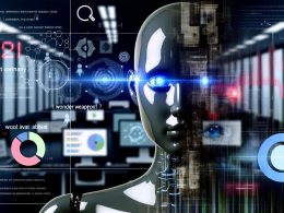 Nahaufnahme eines digitalen, halb transparenten KI-Agenten im Labor mit Datenströmen, Fehleranzeigen, Heatmap und zerbrochenem Werbeplakat mit Aufschrift „AI-Agent Wunderwaffe?“