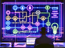 Collage: Marketer analysiert nachts am Schreibtisch komplexe Funnels, Infografik zu Attributionsmodellen, Tech-Dashboard mit Datenschutzsymbolen, Minenfeld voller Marketing-Hürden und eine KI-gestützte Zukunftsvision. Abschließend siegt ein Marketer mit faktenbasierter Strategie über die Konkurrenz.