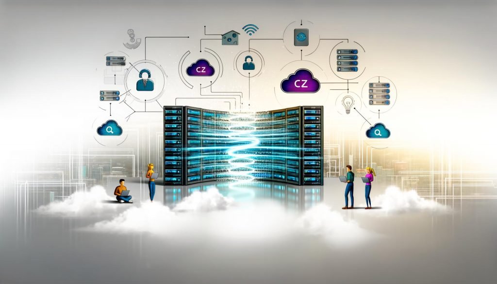 Titelbild mit abstrahierter Serverstruktur, die von einer leuchtenden Lambda-Welle zerlegt wird, umgeben von Entwickler:innen, Code-Schnipseln, API-Gateways, Kosten- und Sicherheits-Symbolen, dazu schwebende Lambda-Icons in einer urbanen, technischen Szenerie.