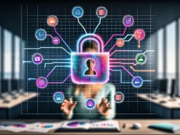 Modernes Büro mit digitalem Datenhub, vernetzten Kundenprofilen, Split-Screen-Dashboard, Datenschutzsymbol, Consent-Management, technischen Integrationen und CDP-Anbietervergleich, alles in klarer, aufgeräumter Technologieästhetik.