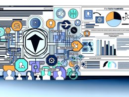 Stilisiertes Framework-Diagramm mit vernetzten CTA-Elementen und Conversion-Pfeil vor digitalen Website-Layouts in Blau, Weiß, Orange und Grün.