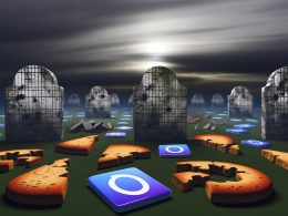 Digitale Friedhofsszene mit zerbrochenen Browser-Cookies als Grabsteine, modernen Datenschutz- und Analyse-Icons im Hintergrund und einem Stimmungsbild zwischen Abschied und Aufbruch.