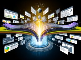 Stilisierte Illustration eines Data Layer Frameworks, das geordnete Datenflüsse zwischen Website-Oberfläche und Marketing-Technologien ermöglicht.