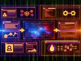 Stilisierte Illustration eines digitalen Kontrollzentrums, in dem ein transparenter Data Layer zwischen Website-Frontend und Analyse-Dashboards Daten trotz Cookie-Banner, SPA und Ad-Blocker effizient weiterleitet.