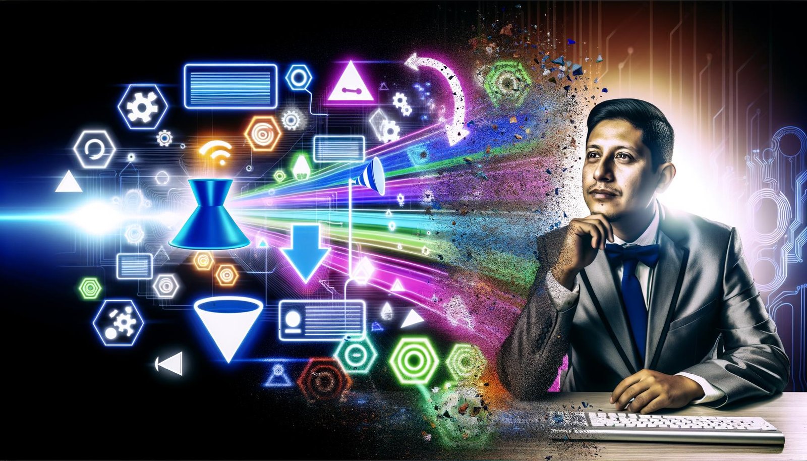 Team arbeitet in einem modernen Büro mit digitalen Dashboards, Analytik-Grafiken und Content-Modellen als Symbol für fortschrittliches Content Management und digitales Wachstum.