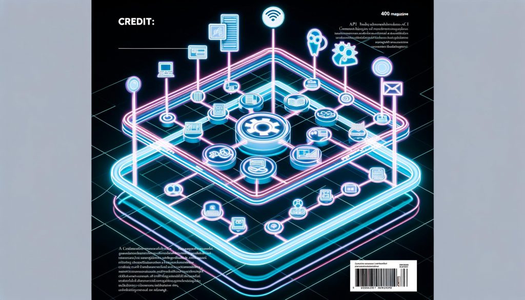 Editorial-Titelbild mit digitalem Dashboard-Interface, klaren Workflow-Balken, Medien-Icons und verschmelzenden Symbolen für API, Headless CMS und Multi-Channel-Publishing vor neonfarbener Tech-Infrastruktur.