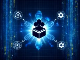 Futuristische Titelgrafik mit Git-Repository-Symbol, umkreist von YAML-Dateien, Kubernetes-Clustern und Zahnrädern vor Matrix-artigem Binärcode.