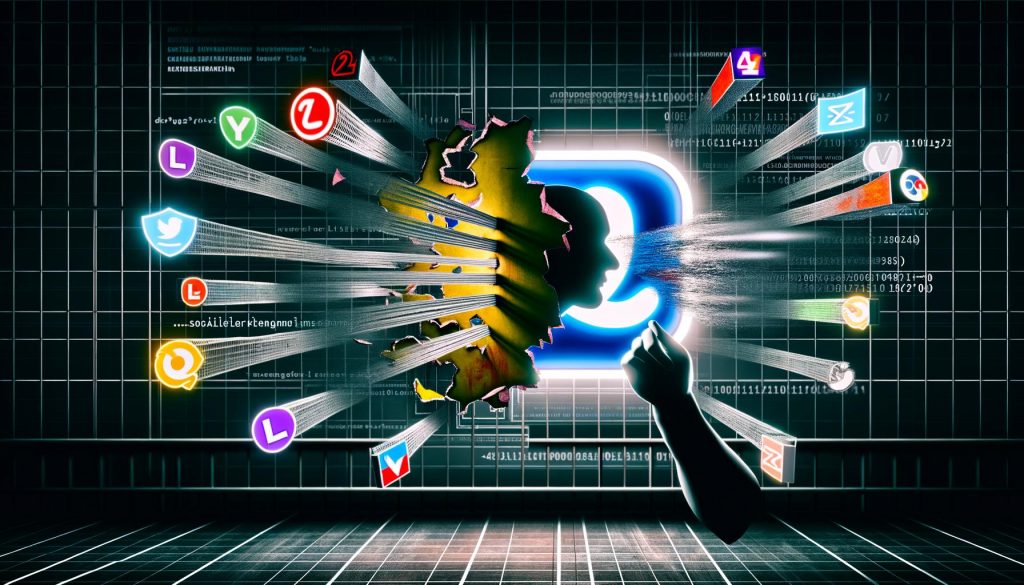 Digitale Illustration eines Marketers, der ein verblasstes Facebook Pixel Symbol zerreißt und moderne Servertechnik für direkte Datenübertragung zum Facebook F Logo enthüllt, während Browser- und AdBlocker-Symbole im Hintergrund blockiert werden. Deutsche Marketingelemente wie Diagramme und Euro-Zeichen im Bild.