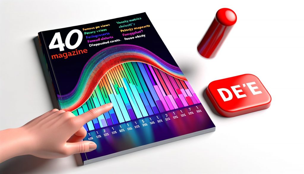 Modernes, abstrahiertes KPI-Dashboard mit farbigen Diagrammen, rotem Lösch-Button, skeptischer Hand im Vordergrund und verblassenden Social-Media-Metriken im Hintergrund.