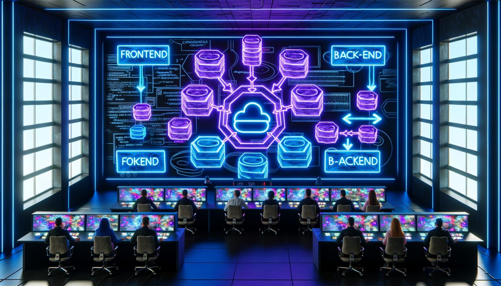 Dynamische Illustration mit schwitzendem Webmaster vor heißen Servern, roten Speedtest-Grafiken, Googlebot im Hintergrund sowie abstrahierten HTTP-Header-Icons als leuchtende Schutzschilde einer schnellen Website.