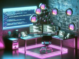 Stylisiertes Neon-Maschinenraum-Setting mit Monitoren, Python-Code, Graphen, Visualisierungen und Instagram-Profilen, umgeben von Symbolen für Scraper-Tools, Proxy-Server und Hashtags.