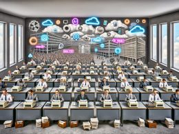 Verschiedene Illustrationen und Szenarien, die die Herausforderungen und Hemmnisse der Digitalisierung in Deutschland thematisieren: von überfüllten Großraumbüros mit Faxgeräten bis zur symbolhaften digitalen Phoenix-Geburt aus dem Bürokratie-Chaos.