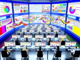 Dynamische Grafik eines NGINX-Webservers mit bunten Redirect-Pfeilen, Googlebot, Webseiten-Icons, 404-Schildern und Redirect-Ketten auf dunklem, technisch anmutendem Hintergrund.