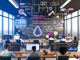 Moderner Arbeitsbereich mit Monitoren für Echtzeit-Datenanalyse, gtag.js-Codeintegration und kollaborierenden Digitalexperten, betont durch datenschutzorientierte Visualisierungen.