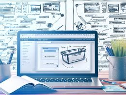 Offener Laptop mit Google Tag Manager Oberfläche und vielfältigen Tags, Triggern und Variablen auf einem modernen Schreibtisch, dazu Notizzettel und digitale Tracking-Symbole im Hintergrund.