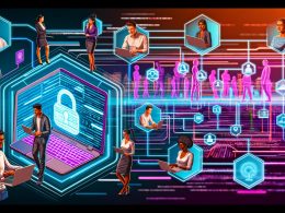 Illustrationen und Szenen zur LinkedIn API: Entwicklerteams arbeiten an digitalen Dashboards, API-Endpunkte werden technisch visualisiert, smarte Integrationen mit CRM, Sicherheitsmaßnahmen, Compliance-Checks, ein Praxis-Guide zur Integration und zukunftsweisende API-Trends.