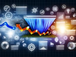 Dynamische Collage mit transparenter Website, Tracking-Pixeln, Heatmaps und modernen Analytics-Tools, dahinter ein durchlässiger Conversion-Funnel und digitale Datenflüsse.