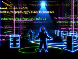 Futuristische Illustration mit klaren, leuchtenden SEO-URLs in Neonfarben in einem dunklen Serverraum. Ein SEO-Profi im Hoodie zeigt auf eine strukturierte URL, während alte, kryptische URLs im Schatten verblassen. Im Hintergrund flimmern Google-Suchergebnis und Codezeilen.