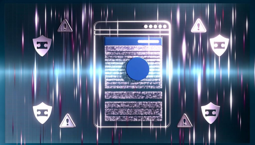 Abstrahierte minimalistische Website-Illustration mit Schutzschilden, Server, durchgestrichenem Cookie-Symbol, Einwilligungs-Pop-ups und digitalen Datenströmen in kühlen Blau- und Violetttönen. Einzelne rote Warnsymbole zeigen abgeschaltete Tracking-Methoden.