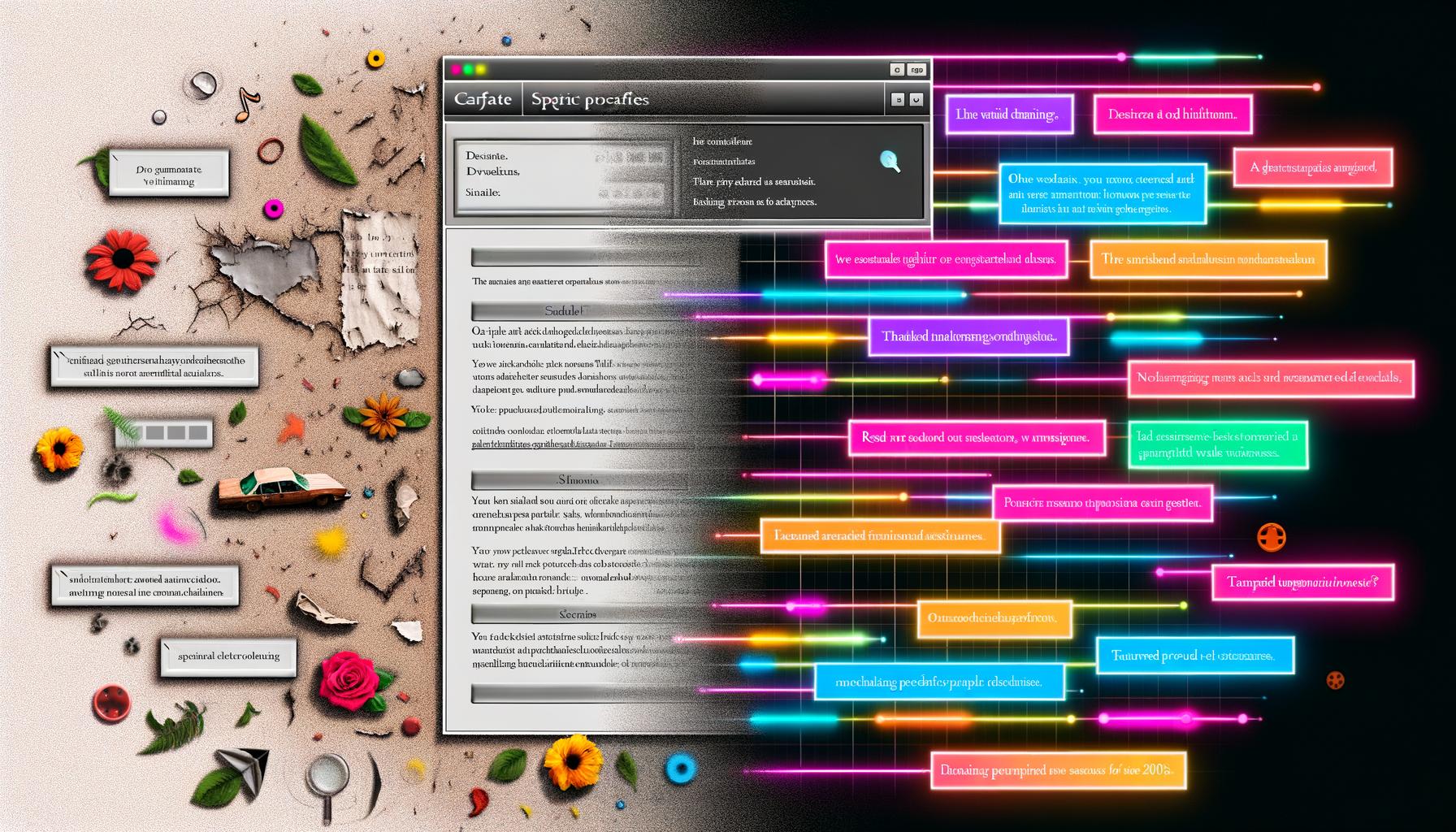 Vergleich einer nostalgischen Myspace-Seite mit einer lebendigen, modernen Website voller dynamischer Inhalte und Interaktivität