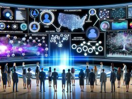 Diverse Marketing-Profis arbeiten in einer Hightech-Kommandozentrale mit holografischen Interfaces, Echtzeit-Dashboards, KI-gesteuerten Analysen und dynamischen Datenpipelines im Hintergrund.