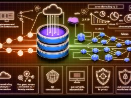 Schematische Illustrationen zu Server Side Tracking: Leuchtender Server, verblassende Tracking-Pixel, Datenschutz-Icons, Architekturdiagramme und Checkliste zur Implementierung. Aufgebaut mit modernen technischen und datenschutzrechtlichen Elementen.