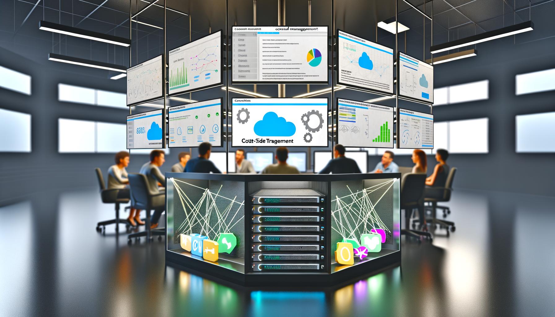 Arbeitsplatz mit digitalen Marketern vor Echtzeit-Daten-Dashboards, strukturierten Datenströmen zu Cloud-Analytics und einem entsorgten Papierkorb mit alten Tracking-Symbolen wie Cookies und Pixel-Tags.