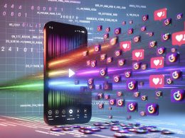 Stilisiertes Titelbild eines Magazins mit Smartphone-Display, das animierte Reels, TikTok-Videos und Shorts zeigt. Icons und Herzchen fliegen heraus, im Hintergrund leuchtende Datenströme und steigende Follower-Zahlen.