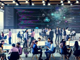 Diverses Entwicklerteam in modernem Silicon-Valley-Büro arbeitet gemeinsam an SEO-Optimierung für Single-Page-Applications, mit Bildschirmen voller Code und subtilen Symbolen für Googlebot und Suchmaschinen-Crawling.