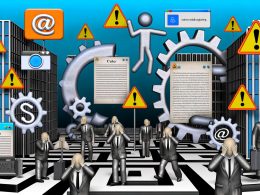 Surrealer Irrgarten mit gestressten Personen zwischen Gerichtsdokumenten, Cookie-Bannern, Paragraphen-Symbolen und Panik-Emojis, eingerahmt von Bürogebäuden, blinkenden Warnschildern, Zahnrädern mit Schlössern und einer strengen Datenschutz-Statue, kühl und sarkastisch inszeniert.