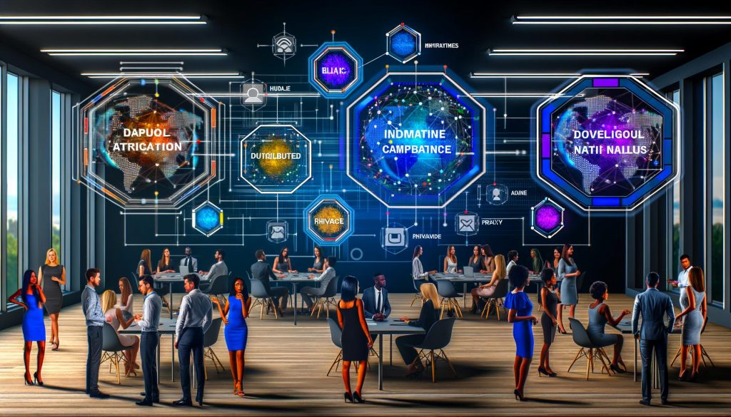 Hand mit Smartphone zeigt eine handgefertigte Lampe als 3D-AR-Objekt auf einem Nachttisch in einer modernen Wohnung, mit neugierigen Zuschauern im Hintergrund.