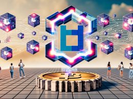 Breitbild digitale Collage mit Etsy-Logo, Blockchain-Symbolen, digitalen Tokens, Treuekarten und kreativen Nutzern in einer modernen E-Commerce-Welt.