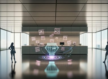 Überforderter Marketing-Manager in einem chaotischen Büro voller Gesetzestexte, Consent-Banner und streitender Kollegen aus Datenschutz, Technik und Werbung.