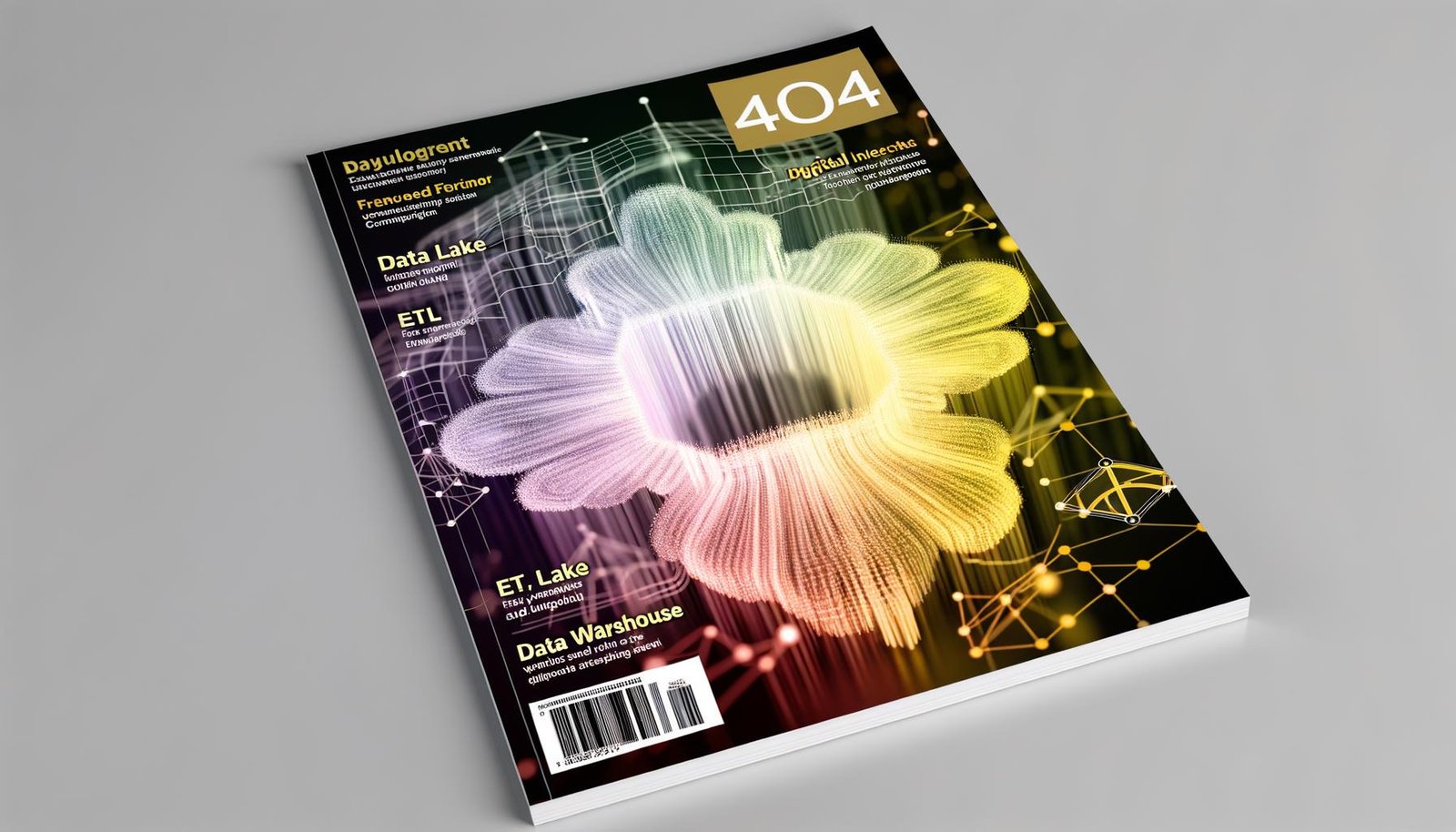 Modernes Titelbild mit digitalem, halbtransparentem Datennetzwerk und Symbolen für ETL, Data Lake, Data Warehouse und Cloud vor farbigem Tech-Hintergrund.