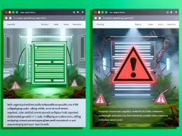 Vergleich zwischen einer strukturierten, HTML-basierten Webseite mit gut sichtbaren Inhalten und einer chaotischen, JavaScript-lastigen Seite mit defekten Akkordeons, beide überwacht vom Google-Logo.