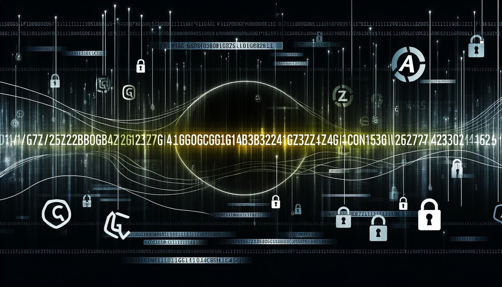 Modernes Titelbild mit leuchtender Analytics-ID, umgeben von digitalen Tracking-Codes, Datenströmen und Analytics-Logos auf dunklem Technologiehintergrund mit Consent- und Datenschutzsymbolen