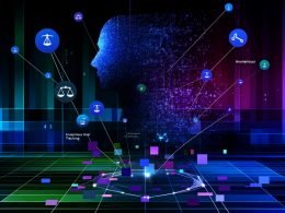 Magazincover mit digitaler Landschaft aus leuchtenden Datenpunkten über einer Schatten-Silhouette, Schriftzug ‚Anonymes Nutzer-Tracking‘ in leuchtenden Fragmenten, dazu Symbole für Technologie und Recht im Hintergrund.