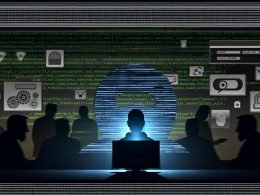 Illustration eines anonymen Nutzers vor einem Laptop im Dunkeln, Datencode über dem Gesicht, digitale Fingerabdrücke und Browser-Icons auf dem Bildschirm, Schatten von Marketern und Cyberkriminellen im Hintergrund, halbtransparenter Cookie-Banner vorne.