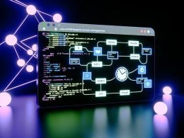 n8n Workflow Canvas mit Scheduler-, HTTP Request- und Logik-Blöcken auf einem modernen Bildschirm in dunkler, neonfarbener Umgebung