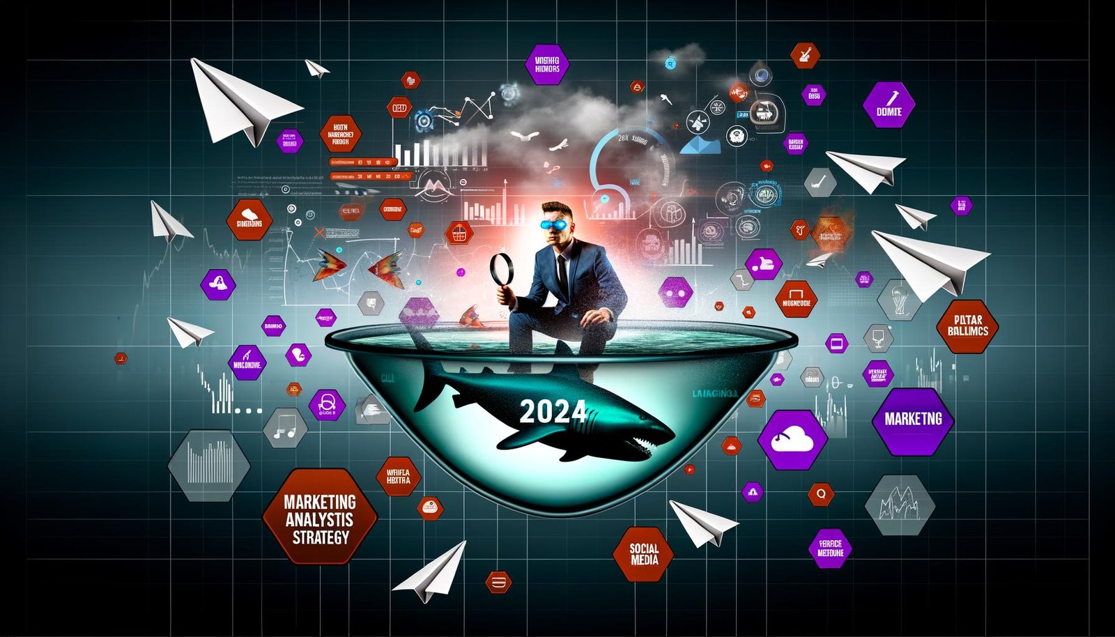 Ingenieur arbeitet im dunklen Maschinenraum mit digitalen Fehlerwarnungen, SEO-Roadmap und technischen Geräten.