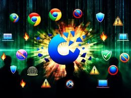 Futuristische Grafik mit zerbrochenem digitalen Cookie, Neon-Codefragmenten, Browser-Logos mit 'Keine Cookies'-Symbolen und Analysten vor anonymisierten Dashboards vor Hightech-Hintergrund.