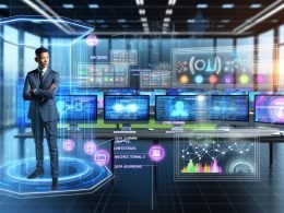 Transparenter Arbeitsplatz mit mehreren Monitoren, darauf Amazon Ads-Daten, Machine Learning-Graphen und Nutzersignale, dahinter ein entschlossener Marketer und technische Datenströme.